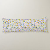  Ditzy Daisies op Blue Custom Body Pillow Lichaamskussen (Achterkant)
