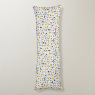  Ditzy Daisies op Blue Custom Body Pillow Lichaamskussen