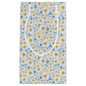 Ditzy Daisies op Blue Custom Kleine Gift Bag Klein Cadeauzakje (Voorkant)