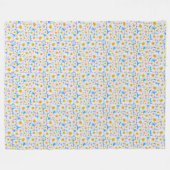 Ditzy Daisies over Blue Custom Fleece Blanket (Voorkant (Horizontaal))