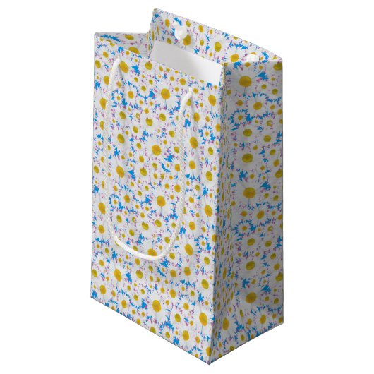 Ditzy Daisy sur Blue Custom Petit Cadeau Sac (Devant Angle)
