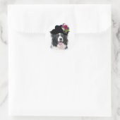Ditzy Dogs~Border Collie Sticker~Pasen Ronde Sticker (Tas)