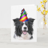 Ditzy Dogs~Original Notecard~Border Collie~B'day Kaart (Gele Bloem)
