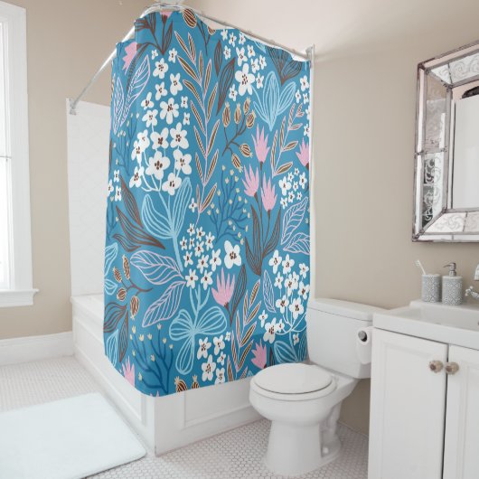 Ditzy Floral:  lentedesign. Douchegordijn (In situ)