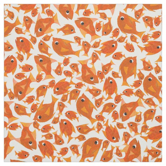 Ditzy Orange Fishes Motif à Customiser tissu (Échantillon)
