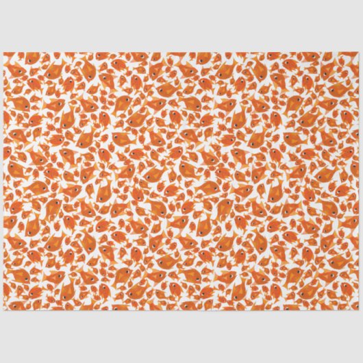 Ditzy Oranje Fishing Pattern Aangepast weefseldocu Tissuepapier (Voorkant)