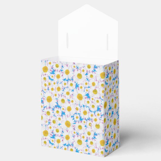 Ditzy White Daisies Custom Tent Favor Box Bedankdoosjes (Geopend)