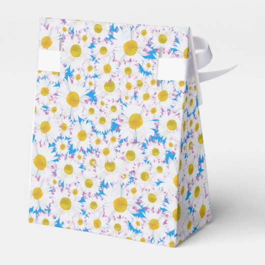 Ditzy White Daisies Custom Tent Favor Box Bedankdoosjes (Achterkant)