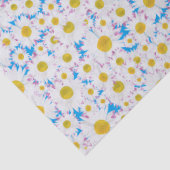 Ditzy White Daisies on Sky Blue Background Tissuepapier (Detail)