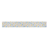 Ditzy witte madeliefjes, blauw aangepast grosgrain grosgrain lint (Voorkant)