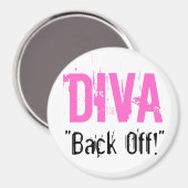 DIVA, "Achteruit!" Magnet Magneet (Voorkant / Achterkant)