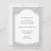 Diva Art Déco incurvé en Faire-part de mariage gri (Devant)