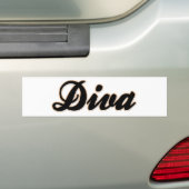 Diva Baseball Style Bumpersticker (Op auto)