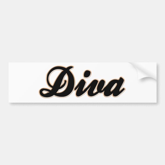 Diva Baseball Style Bumpersticker (Voorkant)