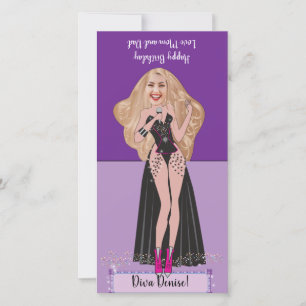 Diva Birthday DIY pop-up Kaart