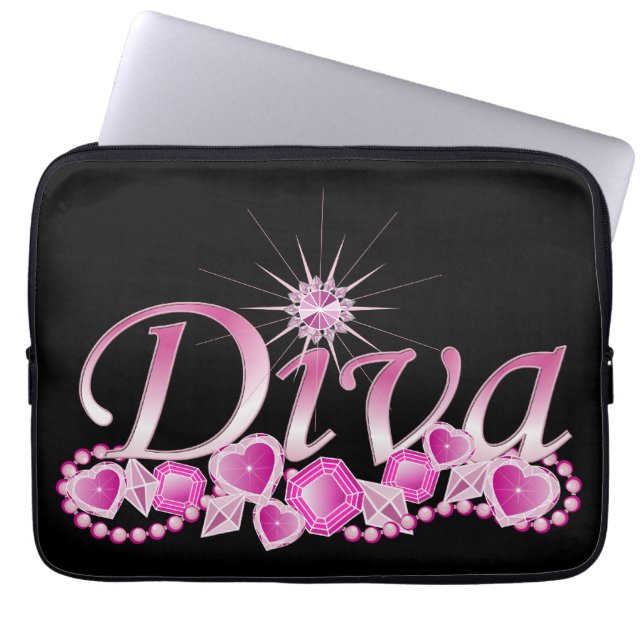 Diva Bling Laptop Sleeve (Voorkant)