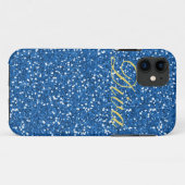 Diva Blue Faux Glitter Case-Mate iPhone Case (Achterkant (horizontaal))
