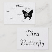 Diva Butterfly I-profielkaart - instelbaar Visitekaartje (Voorkant / Achterkant)