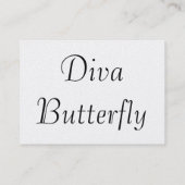 Diva Butterfly I-profielkaart - instelbaar Visitekaartje (Achterkant)