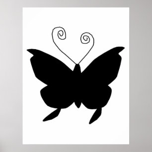 Diva Butterfly in zwart Poster