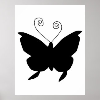 Diva Butterfly in zwart Poster