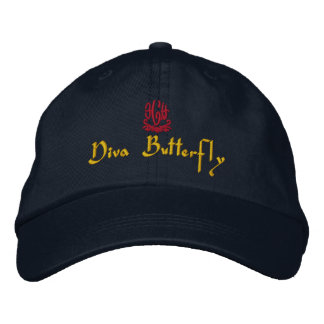 Diva Butterfly Navy Geborduurde Pet
