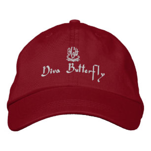 Diva Butterfly Red Geborduurde Pet