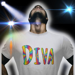 DIVA Campy Fabulous LGBTQ Gay Pride Rainbow-kleure T-shirt