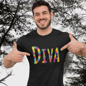DIVA Campy Fabulous LGBTQ Gay Pride Rainbow-kleure T-shirt