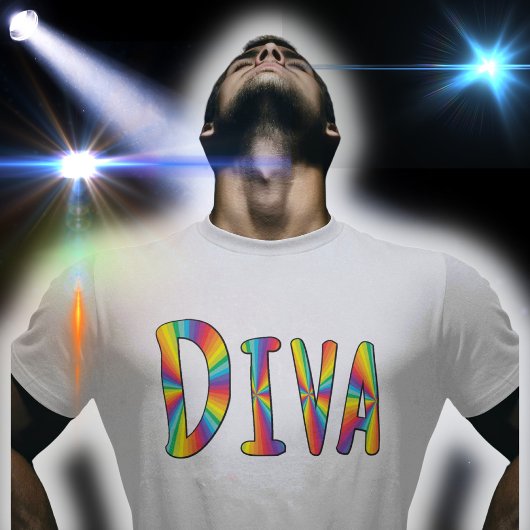 DIVA Campy Fabulous LGBTQ Gay Pride Rainbow-kleure T-shirt