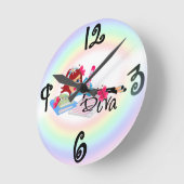 Diva - Carré personnalisé horloge murale (Angle)
