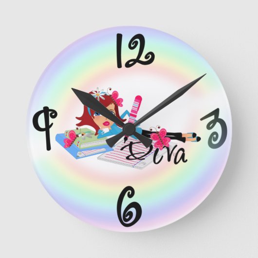 Diva - Carré personnalisé horloge murale (Recto)