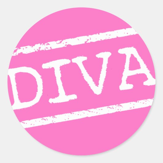 "DIVA" CLASSIC ROUND STICKER (Voorkant)