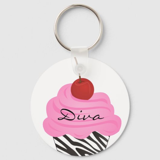 Diva Cupcake Sleutelhanger (Voorkant)