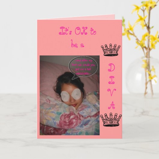 Diva de kaart van de Verjaardag (Gele Bloem)