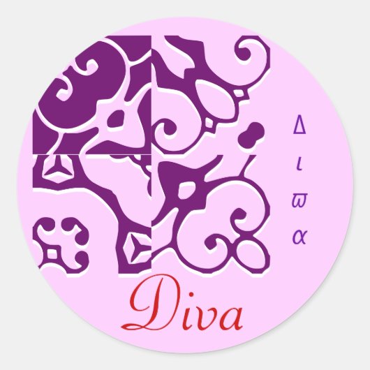 Diva Designer Name Sticker (Voorkant)