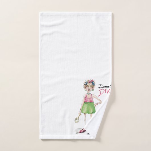 Diva domestique doit faire les corvées, en vert et (Serviette à main)