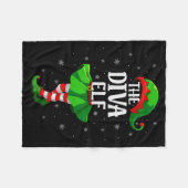 Diva Elf Christmas Girls Women Elf Squad Xmas Fami Fleece Deken (Voorkant (Horizontaal))