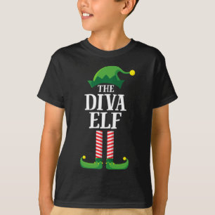 Diva Elf Matching Family Group kerstparty T-shirt