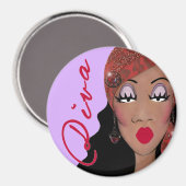 "DIVA est un mot à quatre lettres..." aimant (Recto/Verso)