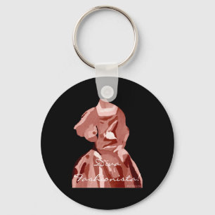 Diva fashionista in neutraal sleutelhanger