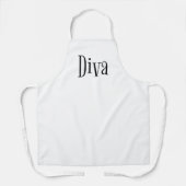 Diva Funny Whimsical Typography Schort (Voorkant)