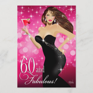 Diva Glam Bombshell 60th Birthday   fuchsia Kaart