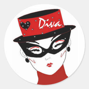 "Diva I"-Sticker Ronde Sticker