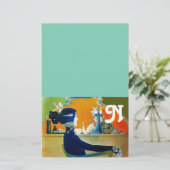 DIVA IN BLAUW, BEAUTY MODE MONOGRAM BRIEFPAPIER (Staand voorkant)