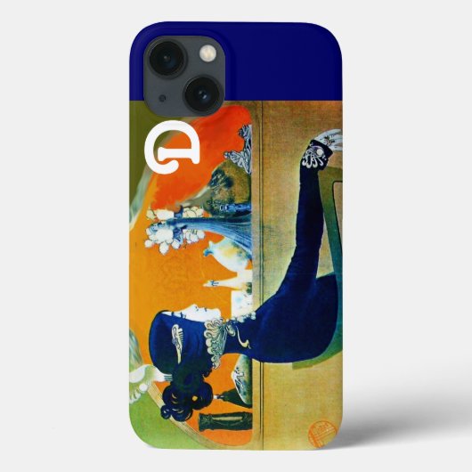 DIVA IN BLAUW, BEAUTY MODE MONOGRAM Case-Mate iPhone CASE (Achterkant)