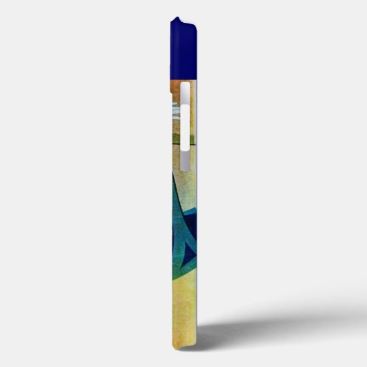 DIVA IN BLAUW, BEAUTY MODE MONOGRAM Case-Mate iPhone CASE (Achterkant / Links)