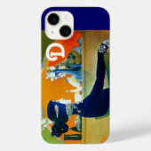 DIVA IN BLAUW, BEAUTY MODE MONOGRAM Case-Mate iPhone CASE (Achterkant)