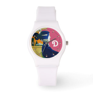 DIVA IN BLAUW, BEAUTY MODE MONOGRAM HORLOGE