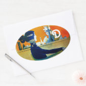 DIVA IN BLAUW, BEAUTY MODE MONOGRAM OVALE STICKER (Envelop)